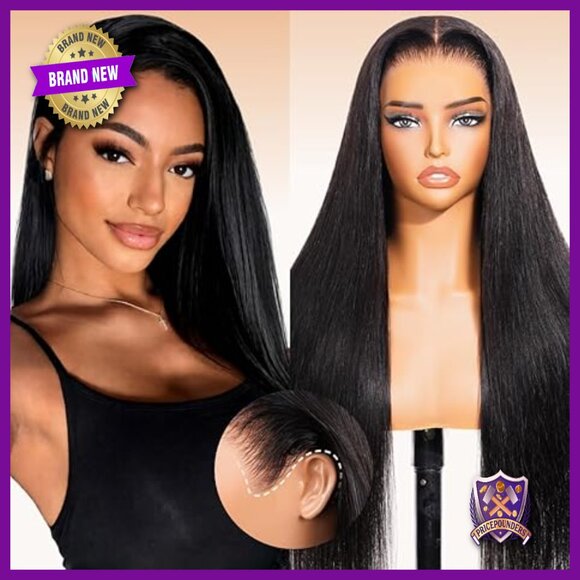 13x6 Glueless Human Hair Wig 24 Inch Straight HD Lace Front Pre Plucked main image 6